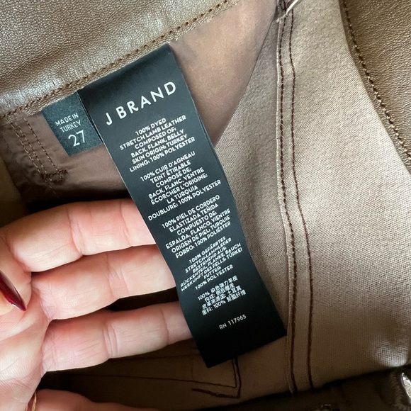 NWT J Brand skinny leather pants in brown size 27 - Picture 7 of 9